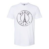 Vintage Retro Paris France Eiffel Tower Love Softstyle CVC T-Shirt