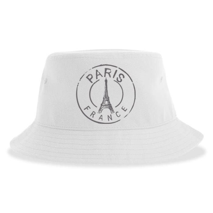 Vintage Retro Paris France Eiffel Tower Love Sustainable Bucket Hat