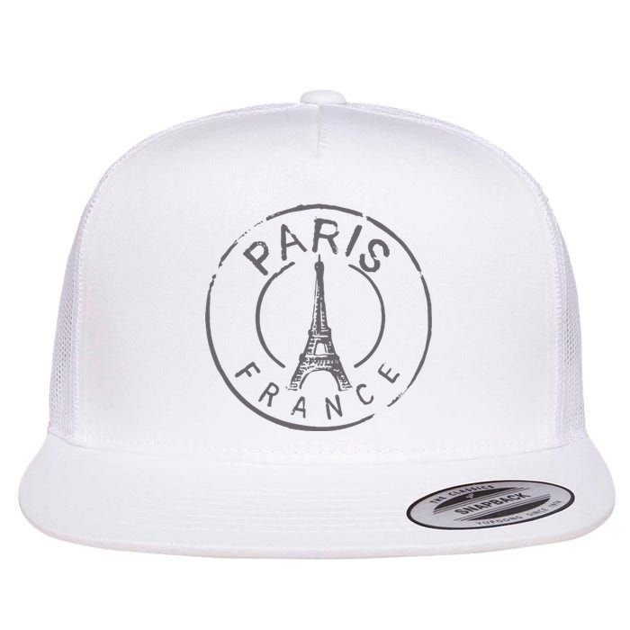 Vintage Retro Paris France Eiffel Tower Love Flat Bill Trucker Hat