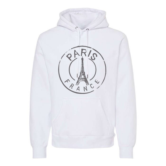 Vintage Retro Paris France Eiffel Tower Love Premium Hoodie