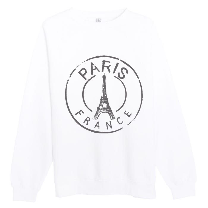 Vintage Retro Paris France Eiffel Tower Love Premium Crewneck Sweatshirt