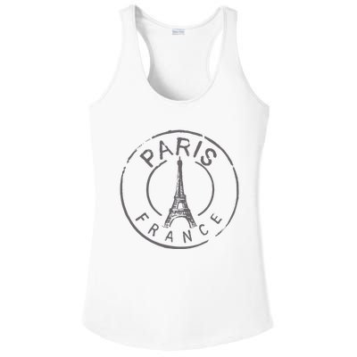 Vintage Retro Paris France Eiffel Tower Love Ladies PosiCharge Competitor Racerback Tank