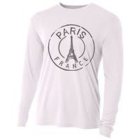 Vintage Retro Paris France Eiffel Tower Love Cooling Performance Long Sleeve Crew