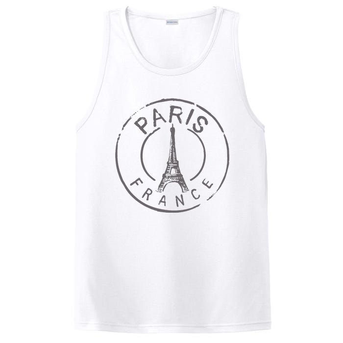 Vintage Retro Paris France Eiffel Tower Love PosiCharge Competitor Tank