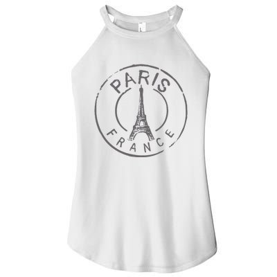 Vintage Retro Paris France Eiffel Tower Love Women’s Perfect Tri Rocker Tank