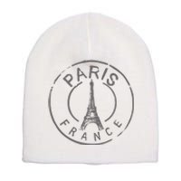 Vintage Retro Paris France Eiffel Tower Love Short Acrylic Beanie