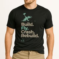 Vintage RC Plane Build Fly Crash Rebuild Airplane Performance Shirt