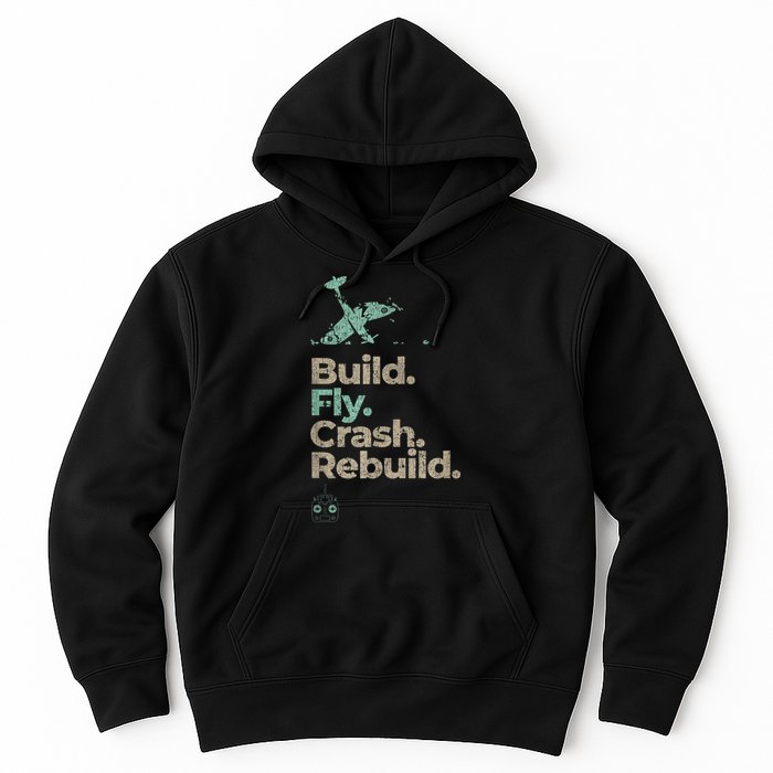 Vintage RC Plane Build Fly Crash Rebuild Airplane Hoodie