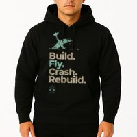 Vintage RC Plane Build Fly Crash Rebuild Airplane Hoodie