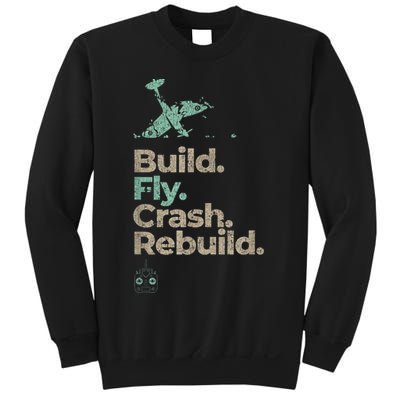 Vintage RC Plane Build Fly Crash Rebuild Airplane Sweatshirt