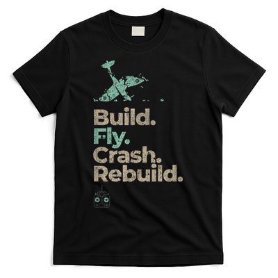 Vintage RC Plane Build Fly Crash Rebuild Airplane T-Shirt