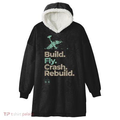 Vintage RC Plane Build Fly Crash Rebuild Airplane Hooded Wearable Blanket