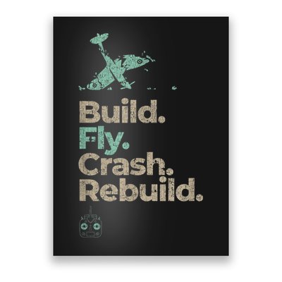 Vintage RC Plane Build Fly Crash Rebuild Airplane Poster