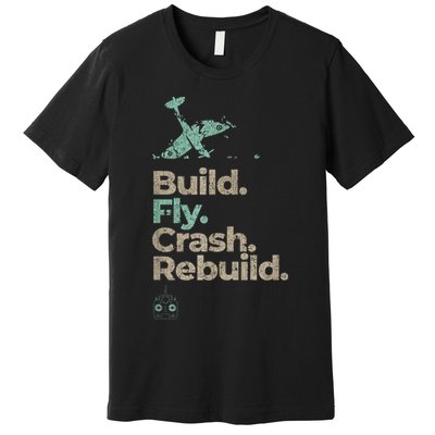Vintage RC Plane Build Fly Crash Rebuild Airplane Premium T-Shirt