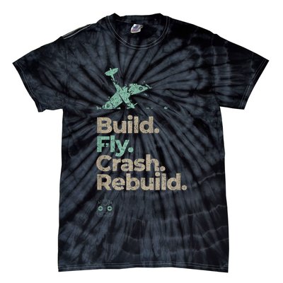 Vintage RC Plane Build Fly Crash Rebuild Airplane Tie-Dye T-Shirt