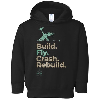 Vintage RC Plane Build Fly Crash Rebuild Airplane Toddler Hoodie