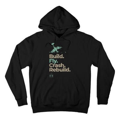 Vintage RC Plane Build Fly Crash Rebuild Airplane Tall Hoodie
