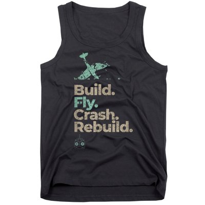 Vintage RC Plane Build Fly Crash Rebuild Airplane Tank Top