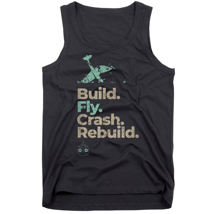Vintage RC Plane Build Fly Crash Rebuild Airplane Tank Top