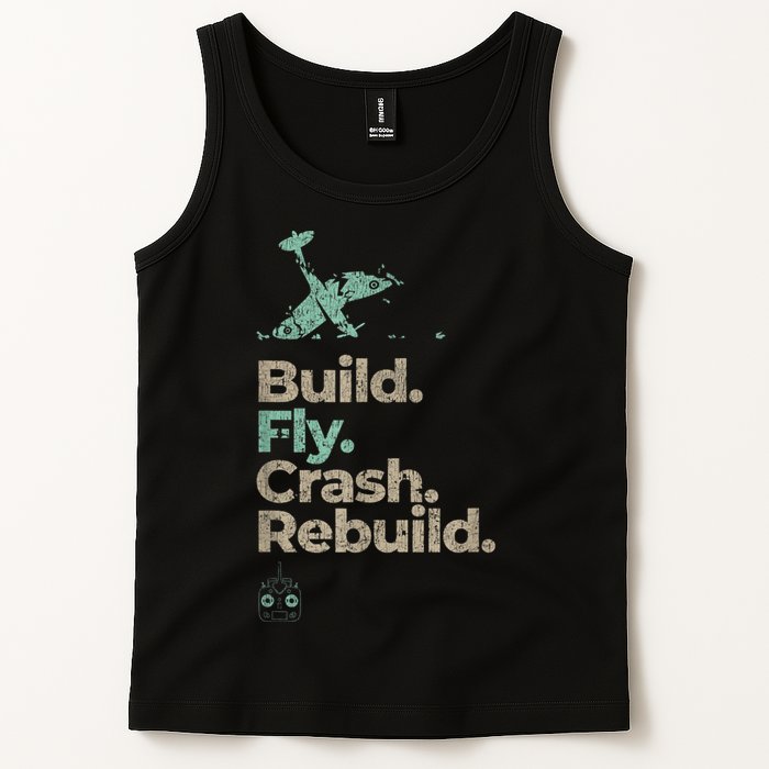 Vintage RC Plane Build Fly Crash Rebuild Airplane Tank Top