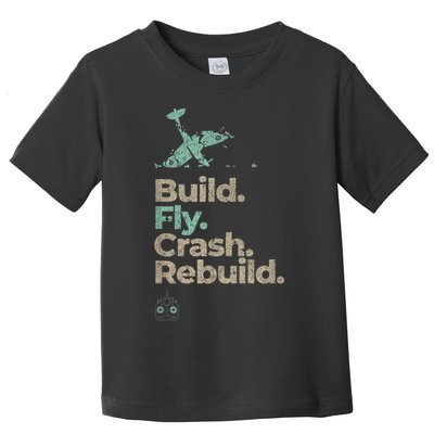 Vintage RC Plane Build Fly Crash Rebuild Airplane Toddler T-Shirt