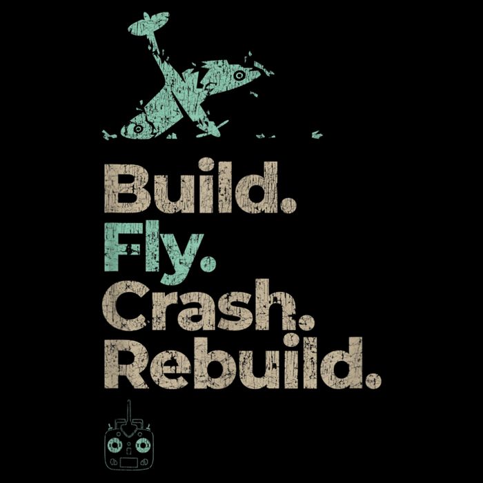 Vintage RC Plane Build Fly Crash Rebuild Airplane Toddler T-Shirt