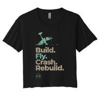 Vintage RC Plane Build Fly Crash Rebuild Airplane Crop Top