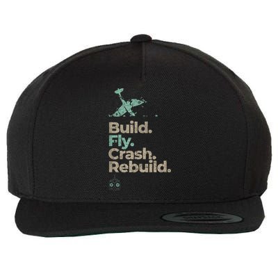 Vintage RC Plane Build Fly Crash Rebuild Airplane Wool Snapback Cap