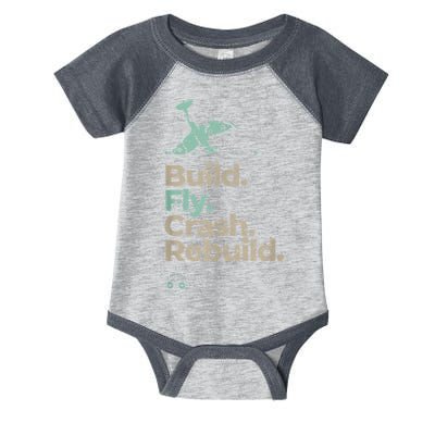 Vintage RC Plane Build Fly Crash Rebuild Airplane Infant Baby Jersey Bodysuit