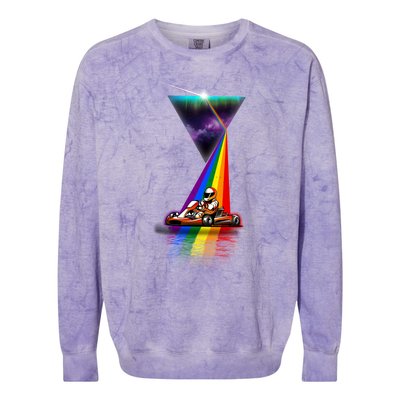 Vintage Retro Prism Kart Racing Cool Gift Colorblast Crewneck Sweatshirt