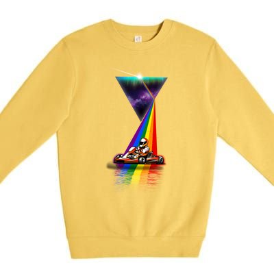 Vintage Retro Prism Kart Racing Cool Gift Premium Crewneck Sweatshirt