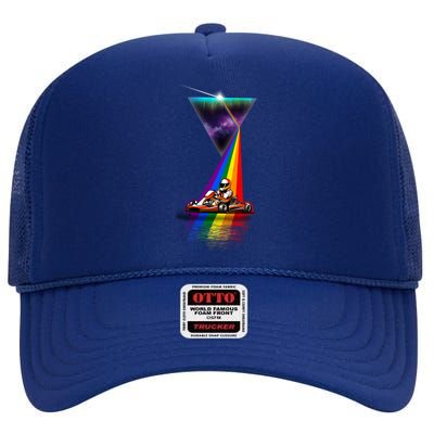 Vintage Retro Prism Kart Racing Cool Gift High Crown Mesh Back Trucker Hat