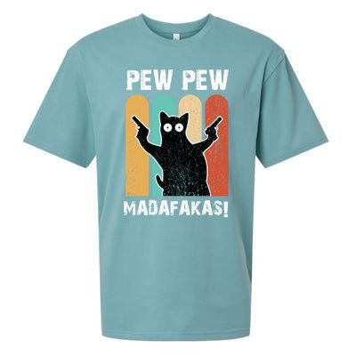 Vintage Retro Pew Pew Madafakas Crazy Cat Funny Gamer Gift Sueded Cloud Jersey T-Shirt