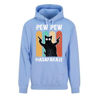 Vintage Retro Pew Pew Madafakas Crazy Cat Funny Gamer Gift Unisex Surf Hoodie