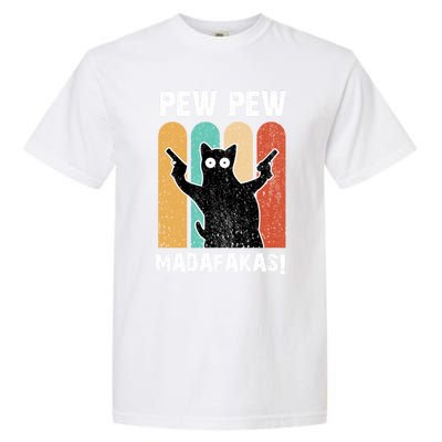 Vintage Retro Pew Pew Madafakas Crazy Cat Funny Gamer Gift Garment-Dyed Heavyweight T-Shirt