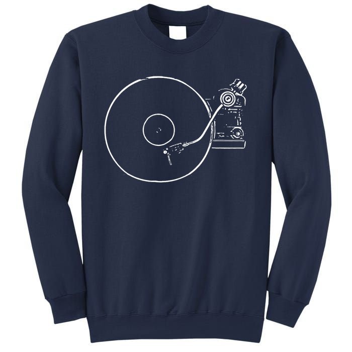 Vinyl Record Player Sketch Drawing Sweatshirt