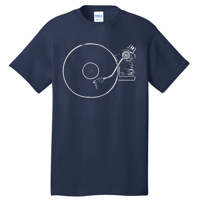 Vinyl Record Player Sketch Drawing Tall T-Shirt