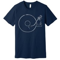 Vinyl Record Player Sketch Drawing Premium T-Shirt