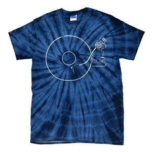 Vinyl Record Player Sketch Drawing Tie-Dye T-Shirt