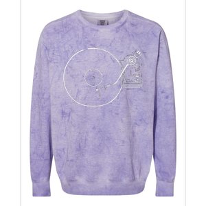 Vinyl Record Player Sketch Drawing Colorblast Crewneck Sweatshirt