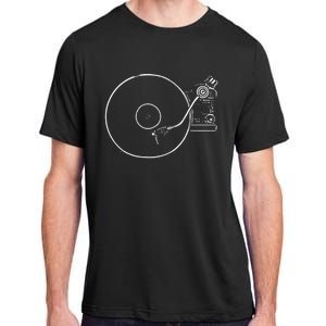 Vinyl Record Player Sketch Drawing Adult ChromaSoft Performance T-Shirt