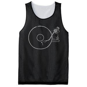 Vinyl Record Player Sketch Drawing Mesh Reversible Basketball Jersey Tank