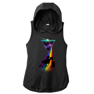 Vintage Retro Prism Barrel Racing Great Gift Ladies PosiCharge Tri-Blend Wicking Draft Hoodie Tank