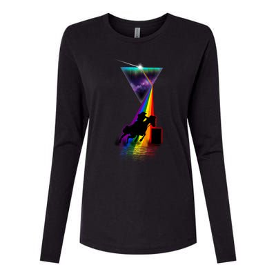 Vintage Retro Prism Barrel Racing Great Gift Womens Cotton Relaxed Long Sleeve T-Shirt