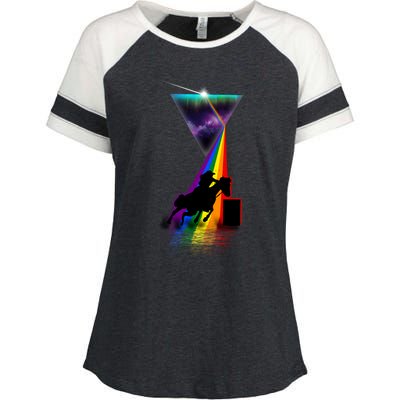 Vintage Retro Prism Barrel Racing Great Gift Enza Ladies Jersey Colorblock Tee