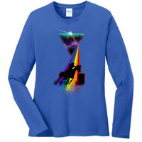 Vintage Retro Prism Barrel Racing Great Gift Ladies Long Sleeve Shirt