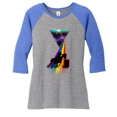 Vintage Retro Prism Barrel Racing Great Gift Women's Tri-Blend 3/4-Sleeve Raglan Shirt