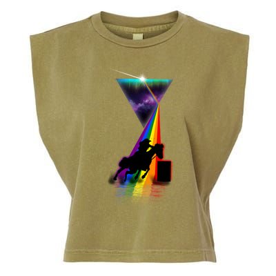 Vintage Retro Prism Barrel Racing Great Gift Garment-Dyed Women's Muscle Tee