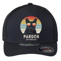 Vintage Retro Pardon My French Frenchie Bulldog Dog Flexfit Unipanel Trucker Cap