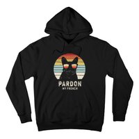 Vintage Retro Pardon My French Frenchie Bulldog Dog Hoodie